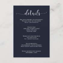 Navy Simple Calligraphy Modern Wedding Enclosure C