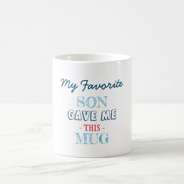 Navy Simple Favorite Son gift to mother Coffee Mug (Center)