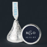 Navy Simple Modern Monogram Wedding Hershey®'s Kisses®<br><div class="desc">Navy Rustic Boho Modern Monogram Wedding Candy Favors</div>