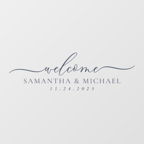 Navy Simple Modern Welcome Wedding Wall Decal