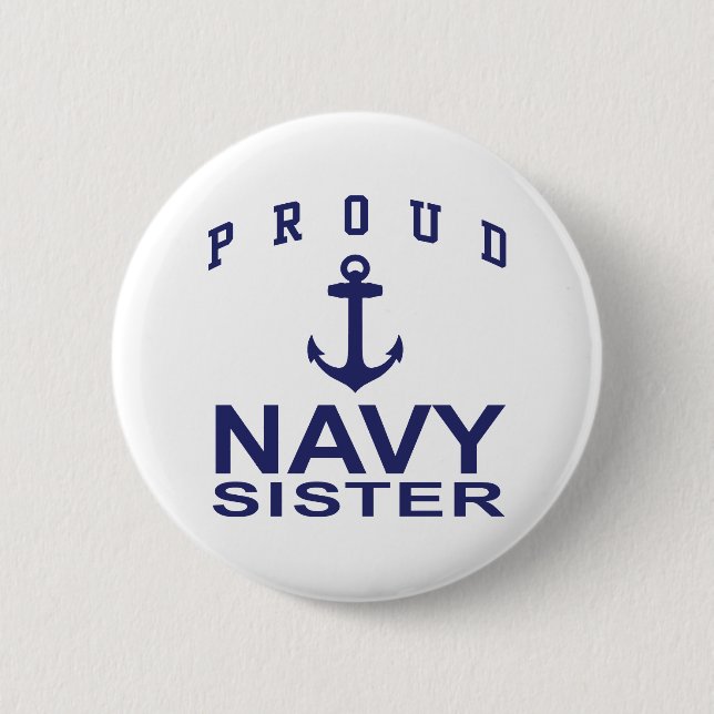 Navy Sister Pinback Button (Front)