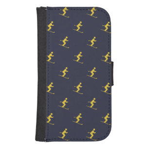 Navy Skier Galaxy S4 Wallet Case