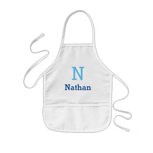 navy sky  blue personalized  kids apron