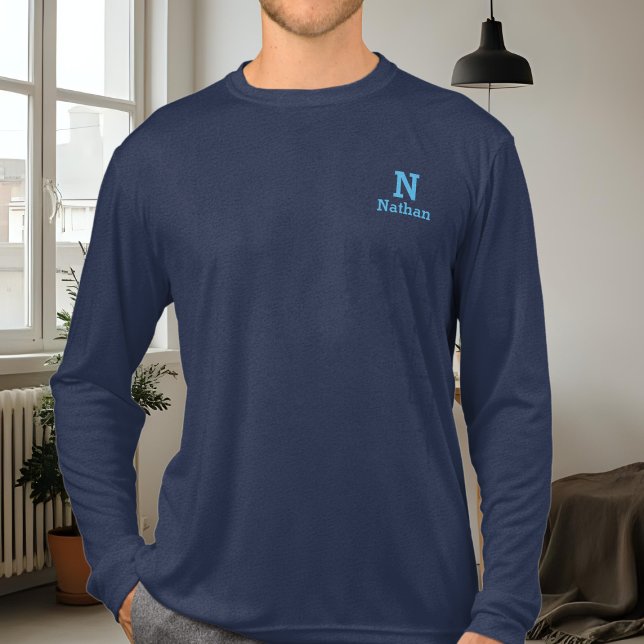 navy& sky  blue personalized Tri-Blend shirt (Creator Uploaded)