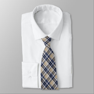 Navy, Slate Blue, Khaki... & White Classic Plaid Neck Tie