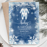 Navy Snow Its Cold Outside Winter Baby Shower Invitation<br><div class="desc">EDITABLE Navy Snow Its Cold Outside Winter Baby Shower Invitation
Elegant Baby Clothesline Christmas Snowflakes Baby Shower Party</div>