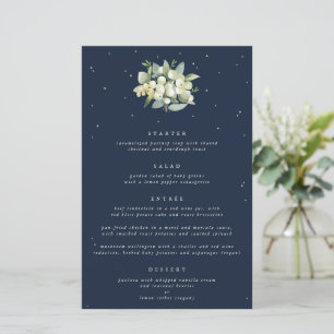 Navy Snowberry+Eucalyptus 4 Course Wedding Menu
