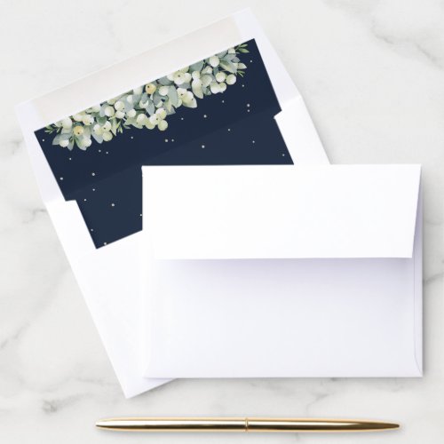 Navy SnowberryEucalyptus A2 55 x 425 cards Envelope Liner