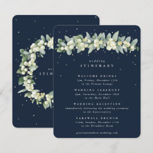 Navy Snowberry+Eucalyptus Garland Wedding Events Enclosure Card