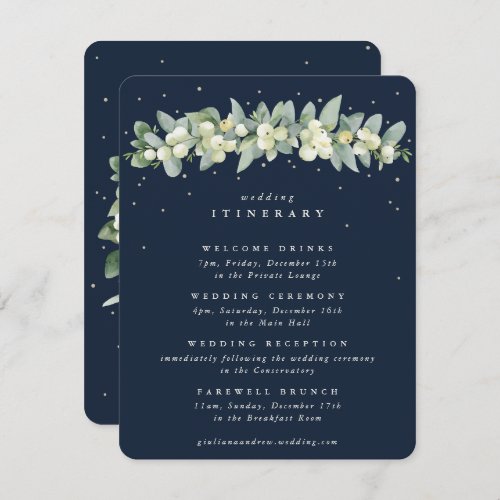 Navy SnowberryEucalyptus Garland Wedding Events Enclosure Card