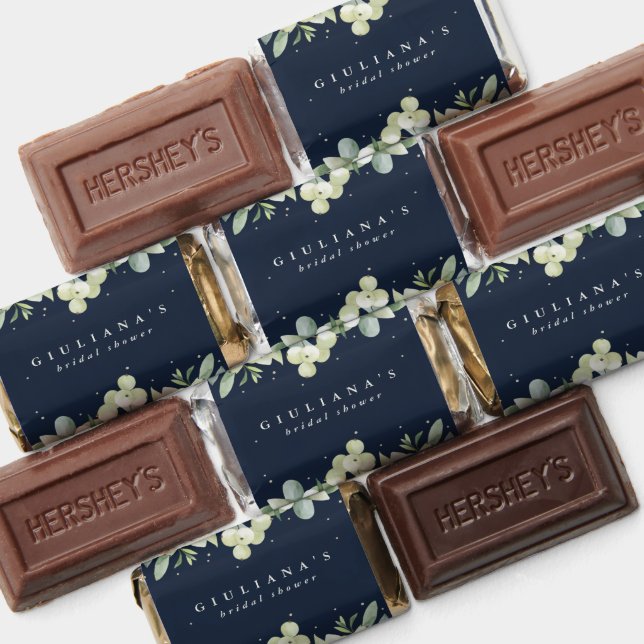 Navy Snowberry+Eucalyptus Winter Bridal Shower Hershey's Miniatures (Assorted)