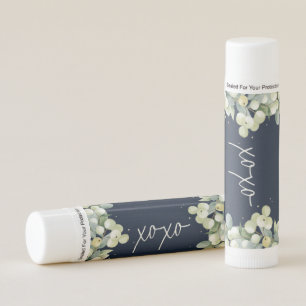 Navy Snowberry+Eucalyptus Winter Wedding Favor Lip Balm