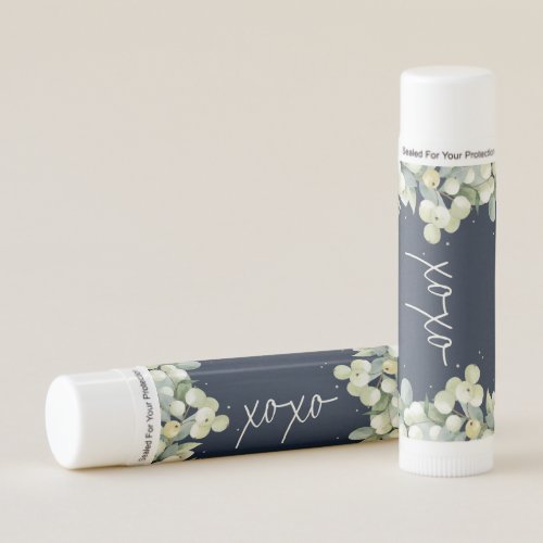 Navy SnowberryEucalyptus Winter Wedding Favor Lip Balm