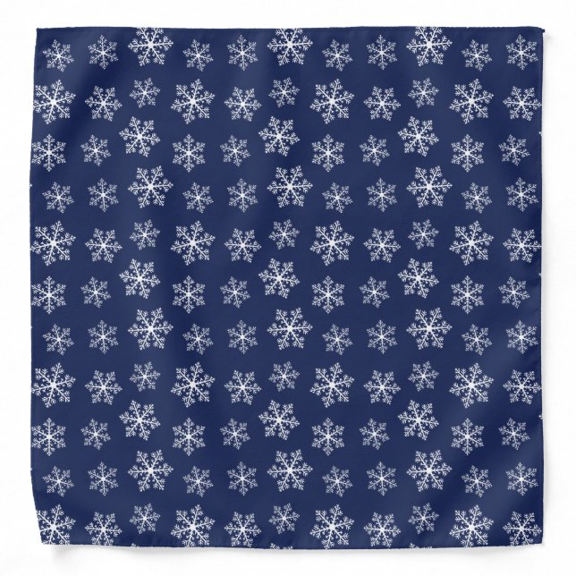 Navy Snowflake Bandana (Front)