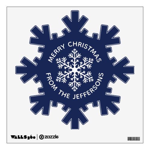 Navy Snowflake Christmas Wall Decal