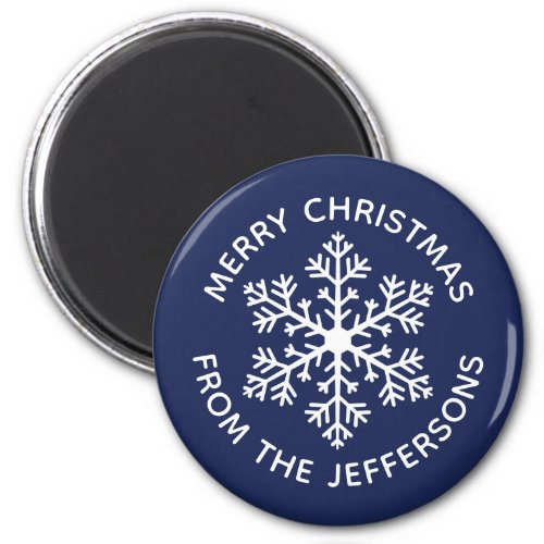 Navy Snowflake Magnet