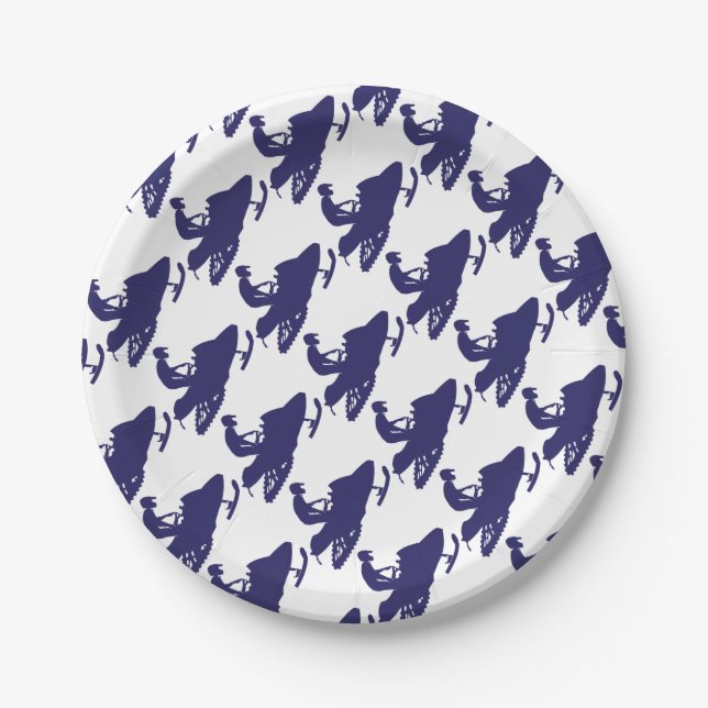 Navy-Snowmobiler Paper Plates (Front)