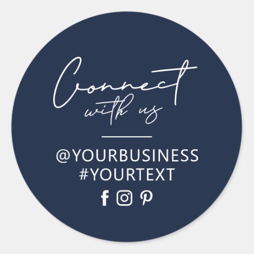 Navy  Social media Business Logo Package Classic Round Sticker