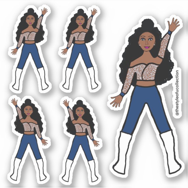 Navy Spark  Dancer Stickers #1 (Front)