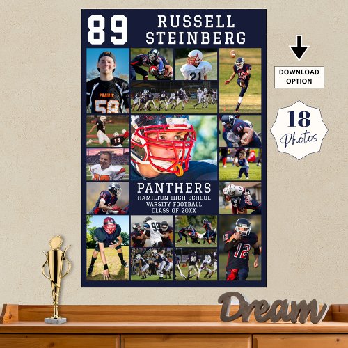 Navy Sports Senior Graduation 18 Photo Collage