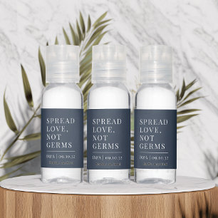 Navy Spread Love, Not Germs Wedding Hand Sanitizer