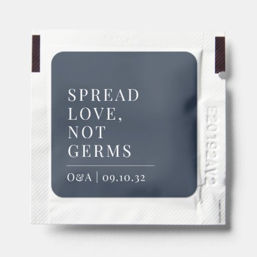 Navy  Spread Love Not Germs Wedding Hand Sanitizer Packet