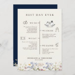 Navy Spring Wildflower Meadow Garden  Program<br><div class="desc">Capture the beauty of nature on your special day with our exquisite wildflower watercolor best day ever wedding program. Elegant, unique, and blooming with love. Use the text fields to personalize your design with your own wording and details. If you want to change the font style, color or text placement,...</div>