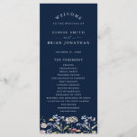 Navy Spring Wildflower Meadow Garden Wedding  Program<br><div class="desc">Capture the beauty of nature on your special day with our exquisite wildflower watercolor wedding program. Elegant, unique, and blooming with love. Use the text fields to personalize your design with your own wording and details. If you want to change the font style, color or text placement, simply click the...</div>