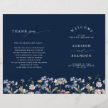 Navy Spring Wildflower Meadow  Wedding Program<br><div class="desc">Capture the beauty of nature on your special day with our exquisite wildflower watercolor wedding program. Elegant, unique, and blooming with love. Use the text fields to personalize your design with your own wording and details. If you want to change the font style, color or text placement, simply click the...</div>