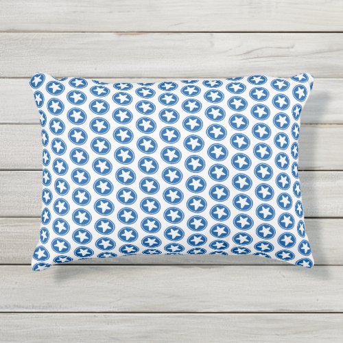 Navy Star Pattern _ Patriotic  4th of July Party Outdoor Pillow