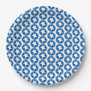 Navy Star Pattern - Patriotic / 4th of July Party Paper Plates
