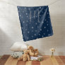 Navy star pattern personalized name and monogram baby blanket