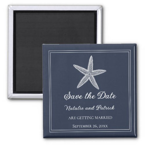 Navy Starfish Save the Date Magnet