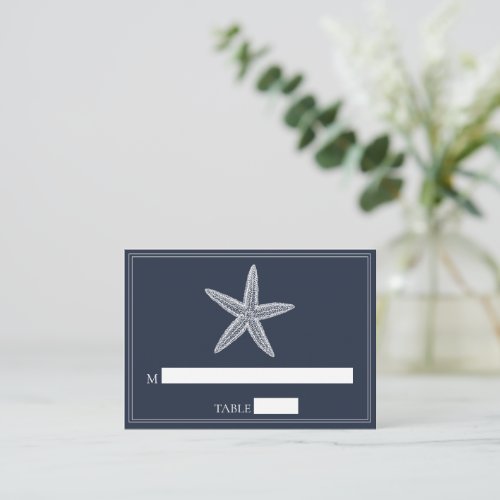 Navy Starfish Wedding Place Cards