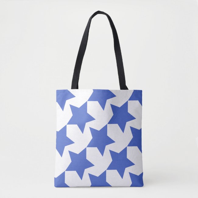 Navy Stars Pattern Custom All-Over-Print Tote Bag
