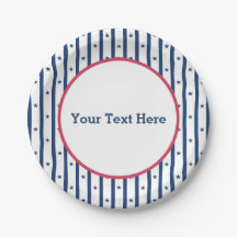 Navy Stars Stripes Red Border, American, Patriotic