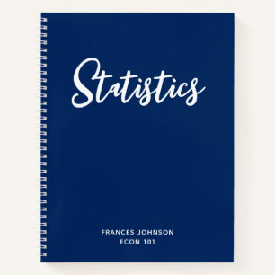 Navy Statistics College Class Graph Paper Notebook