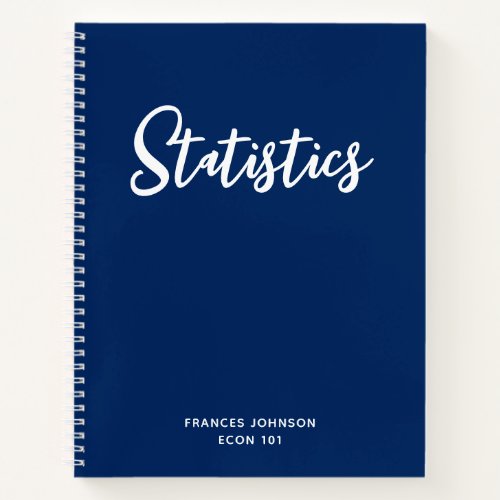 Navy Statistics College Class Graph Paper Notebook