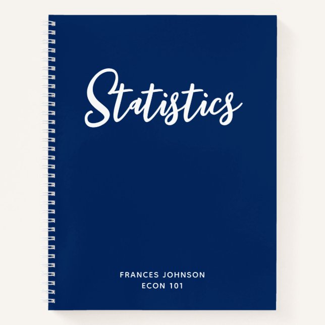 Navy Statistics College Class Graph Paper Notebook (Front)