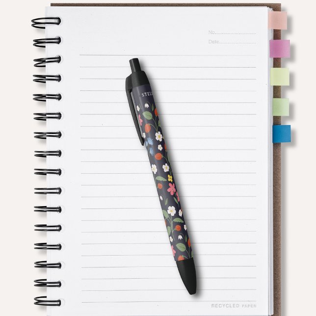 Navy Strawberry pattern Pen (Creator Uploaded)