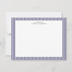 Navy Stripe Border Note Card