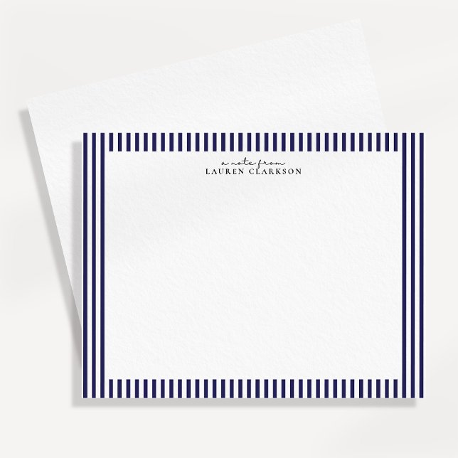 Navy Stripe Border Note Card (Creator Uploaded)