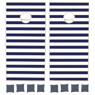 Navy Stripe Cornhole Set