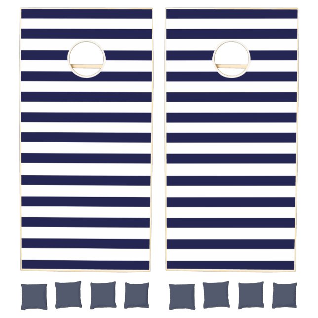 Navy Stripe Cornhole Set (Set)
