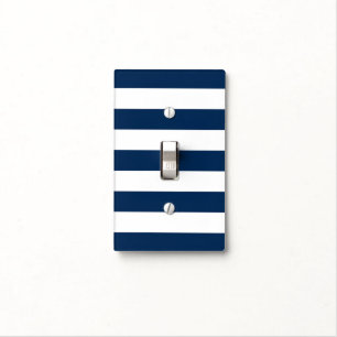 Navy Stripe Light Switch Cover