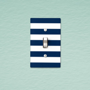 Navy Stripe Light Switch Cover