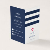 Navy Stripe | Lip Product Distributor Business Card (Outside)