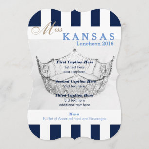Navy Stripe Pageant Luncheon Program Card