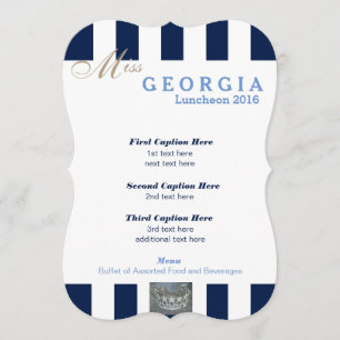Navy Stripe Pageant Luncheon Program Card