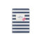 Navy Stripe & Pink Peony Monogram Passport Case